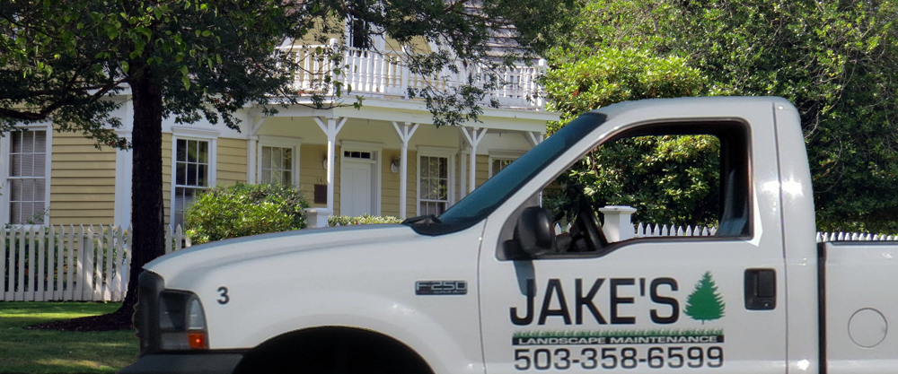 Truck passing by Fanno Creek House